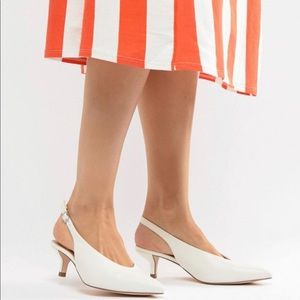 ASOS Coco Wren White Slingback Kitten Heels